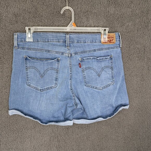 2 Levis Mid Length Shorts Womens 32 Blue/ Blue Washed - Picture 5 of 15